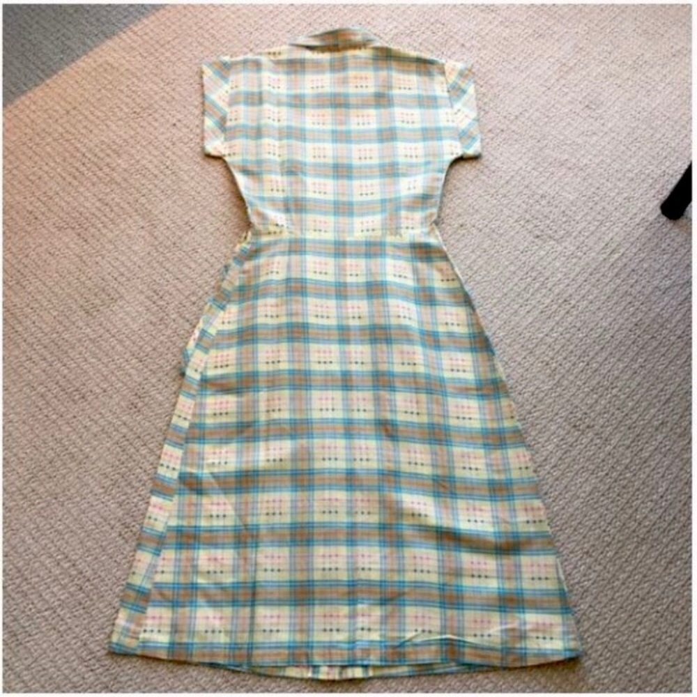 Vintage 1950s Atomic Plaid shirtdress - Picture 2 of 8